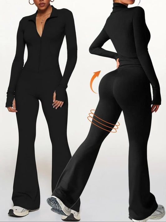 Women'S Slim Fit Workout Set, Long Sleeve Sports Jacket & High Waist Leggings, Comfortable Fashion Running Gym Clothes, Yoga Clothes Set, 2 Piece