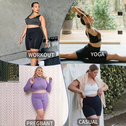 3 Pack plus Size Biker Shorts with Pockets for Women High Waist Tummy Control Shorts for Yoga Workout Shorts