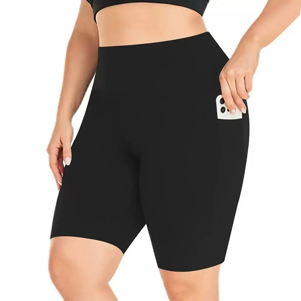 3 Pack plus Size Biker Shorts with Pockets for Women High Waist Tummy Control Shorts for Yoga Workout Shorts