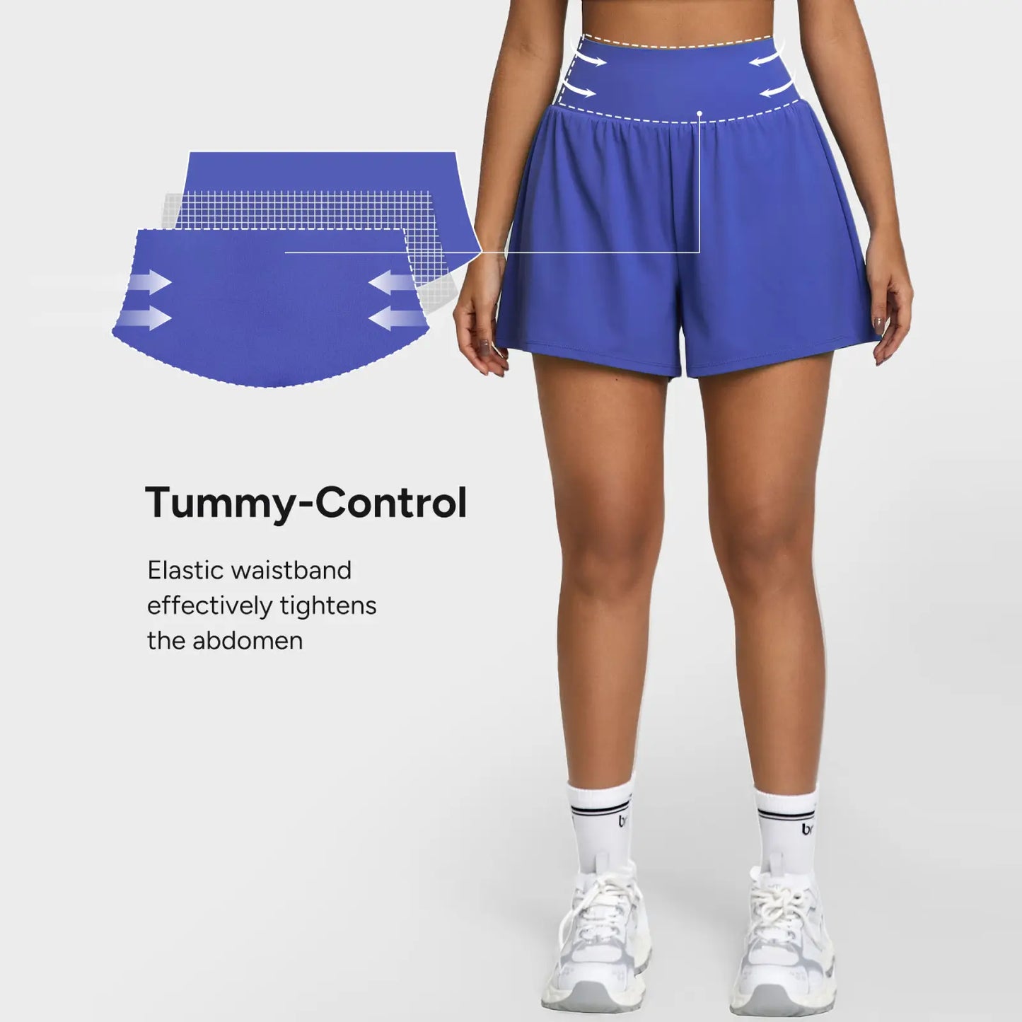 BRXL 2 in 1 Running Shorts for Women 3.5" High Waisted Tennis Workout Athletic Lounge with Pockets Lightweight Quick Dry