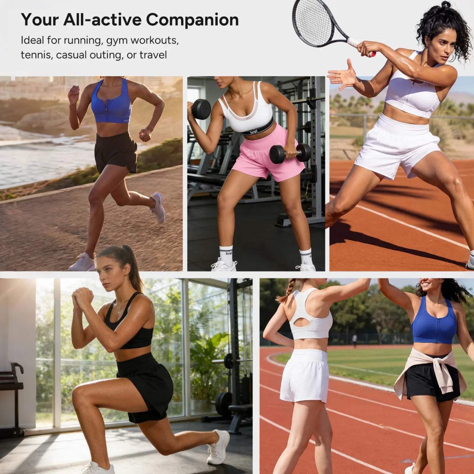 BRXL 2 in 1 Running Shorts for Women 3.5" High Waisted Tennis Workout Athletic Lounge with Pockets Lightweight Quick Dry
