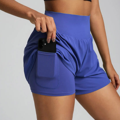 BRXL 2 in 1 Running Shorts for Women 3.5" High Waisted Tennis Workout Athletic Lounge with Pockets Lightweight Quick Dry