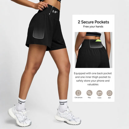BRXL 2 in 1 Running Shorts for Women 3.5" High Waisted Tennis Workout Athletic Lounge with Pockets Lightweight Quick Dry