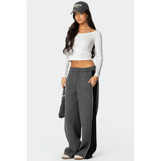 Contrast Panel Sweatpants