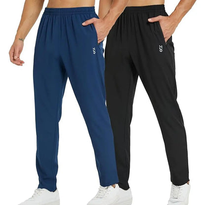 Men'S 2 Pack Sweatpants with Zipper Pockets Jogging Pants Suit Tapered Athletic Pants for Men Running,Workout,Lounge Men'S Tapered