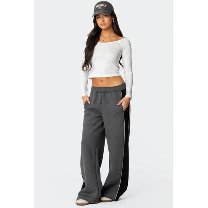 Contrast Panel Sweatpants