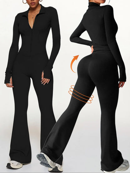Women'S Slim Fit Workout Set, Long Sleeve Sports Jacket & High Waist Leggings, Comfortable Fashion Running Gym Clothes, Yoga Clothes Set, 2 Piece