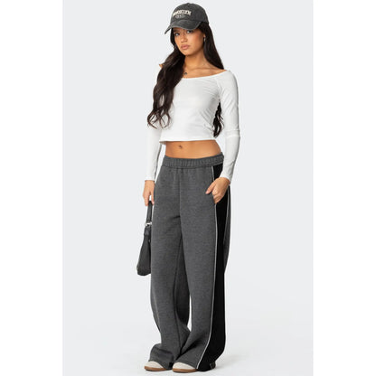 Contrast Panel Sweatpants