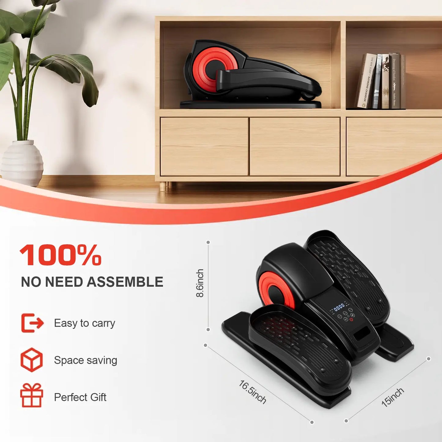 GOGOFIT under Desk Elliptical Machine, Electric Pedal Exerciser, Mini Ellipse Leg Exerciser with Remoter, Adjustable Speeds, M&A Mode for Home Office