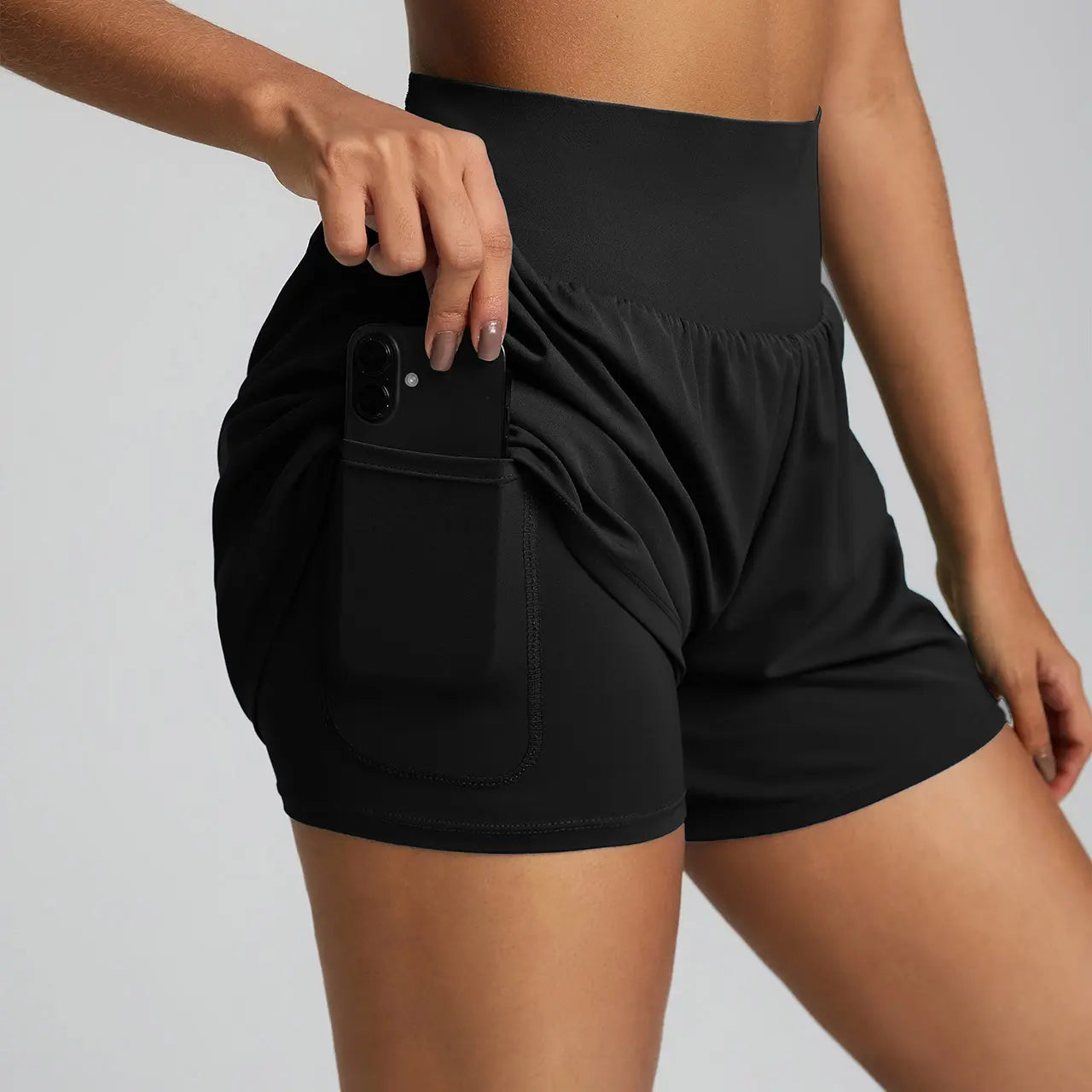 BRXL 2 in 1 Running Shorts for Women 3.5" High Waisted Tennis Workout Athletic Lounge with Pockets Lightweight Quick Dry